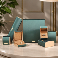 Zebopak Luxuriöses Grünes Schmuckbox-Set für Ring Halskette Geschenkverpackung und Präsentation
