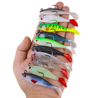 Umpan pancing lembut, ekor 8cm 10g umpan Jigging kepala Timbal umpan lembut