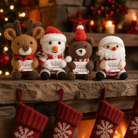 Neues Design Häkel-Weihnachtsdekoration Handgefertigte Gestrickte Weihnachtsmann-, Schneemann- und Rentier-Figuren Weihnachtsparty-Zubehör Festtagsgeschenk