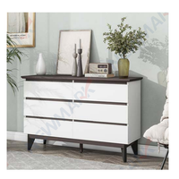 Meuble à tiroirs en bois blanc à 6 tiroirs pour salon moderne