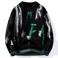 2025 Herren M-3XL Nerzvelours Gestrickter Halbrollkragenpullover Winter Fleece-Gefüttert Anti-Schrumpf Digital-Druck Individuelles Logo