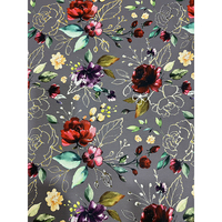 Tissu imprimé en satin de soie extensible en polyester imprimé floral américain en gros