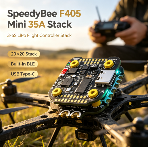 SpeedyBee F405 Mini 35A 20x20 Stack STM32F405 ICM42688P 3-6S BLS 4in1 ESC FC for 2-5" FPV Professional Drone Accessories