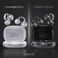 Écouteurs TWS à clip d'oreille REMAX OWS-07, Bluetooth 6.0, réduction de bruit IA, boîtier métallique, casque sport HiFi avec contrôle par application