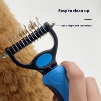 Brosse de toilettage pour animaux de compagnie, outil double face pour démêler les nœuds, brosse de nettoyage pour poils de chat, peigne pour enlever les poils d'animaux pour chats et chiens