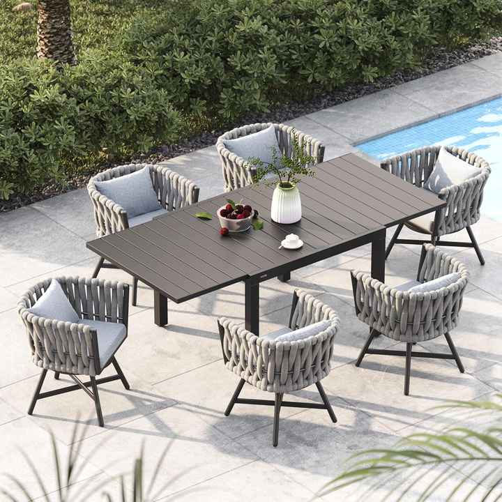 Modern Luxury Patio Furniture - 7-Piece Outdoor Dining Set