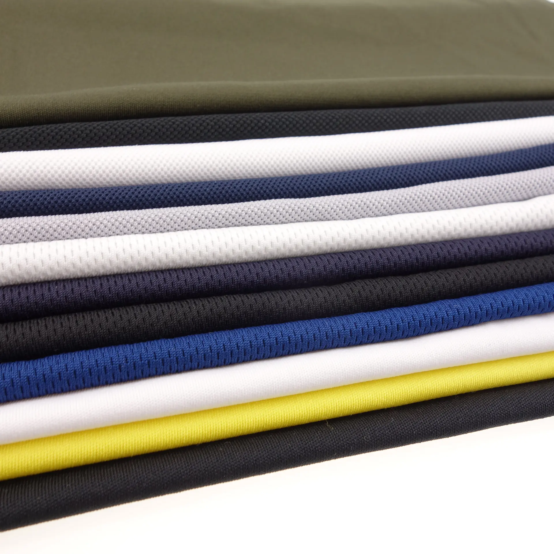 100 Polyester Knit Breathable Wicking Bird Eye Mesh Activewear Eyelet Birdeye Cycling Jersey Fabric For Sportswear Garment