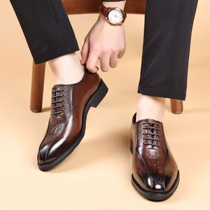 Botas Chelsea de Tobillo para Hombre, Estilo Nuevo, Más Vendidas, de Cuero con Patrón, Ligeras, Formales para Negocios, Otoño - Product Image 6