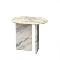 Table basse de salon personnalisable en marbre blanc poli haut de gamme, réglable en hauteur, facile à nettoyer, style traditionnel