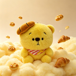 Peluche <span class=keywords><strong>Ours</strong></span> Mignon Super Doux avec Bavoir Rayé Adorable, Poupée <span class=keywords><strong>Ours</strong></span> <span class=keywords><strong>Gourmand</strong></span>, Cadeau Bébé Grande Taille - Product Image 3