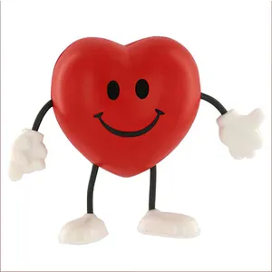 كرة للضغط من الجلد الصناعي على شكل قلب عيد الحب مطبوعة من صانعي القطع الأصلية/منشط للضغط/لعبة للضغط