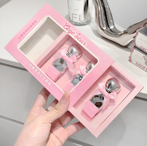 Lucidalabbra Liquido Gege Bear con Fiocco Rosa Carino, Alta Qualità, Regalo di Natale, Rossetto Lucido Idratante con Logo/Motivo - Product Image 4
