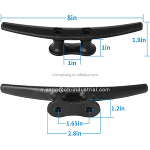 Émerillons de quai pour bateaux, revêtement électrophoretique noir, émerillons d'amarrage pour bateaux 6/8/10 pouces, émerillons de quai en fer avec quincaillerie - Product Image 2