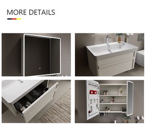 Mueble de Baño Moderno de Pared con Lavabo de Cerámica, Mueble de Baño Mural con Acabado Lacado para Baños - Product Image 2