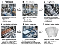 Pochette à fond plat en PE de qualité alimentaire avec doublure en LDPE/HDPE pour emballages en carton, utilisation en supermarché, impression flexo résistante à la chaleur