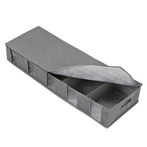 Boîte de rangement rectangulaire en tissu pour vêtements, sac long non tissé avec compartiments, anti-poussière et anti-humidité pour vêtements - Product Image 4