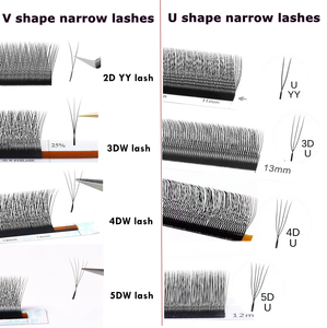 Extensions de <span class=keywords><strong>cils</strong></span> individuels en éventail préfabriqués, forme W V étroite, effet naturel doux mat et dense, épaisseur 0.07, pour marque privée (<span class=keywords><strong>Cils</strong></span> 3D <span class=keywords><strong>4D</strong></span> 5D) - Product Image 1