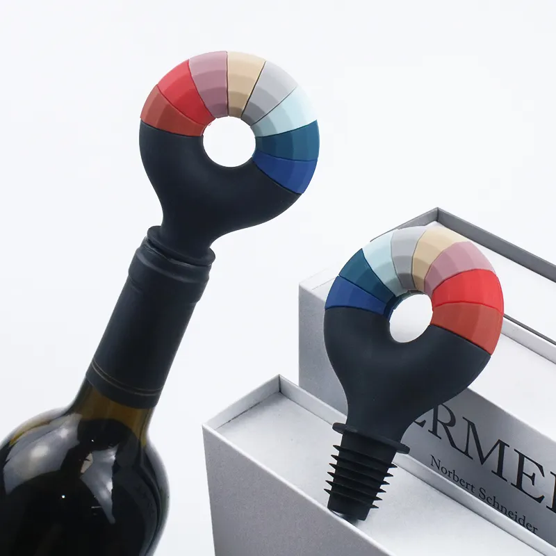 Заводская изготовленная на заказ Силиконовая пробка для бутылок 2 в 1 Аксессуары подарок винный Шарм для вечеринки пивной бар красочный с 8 цветами