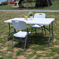 Senruihome Table Pliante en Plastique 6 Pieds Blanche, Table Pliante 180 Cm