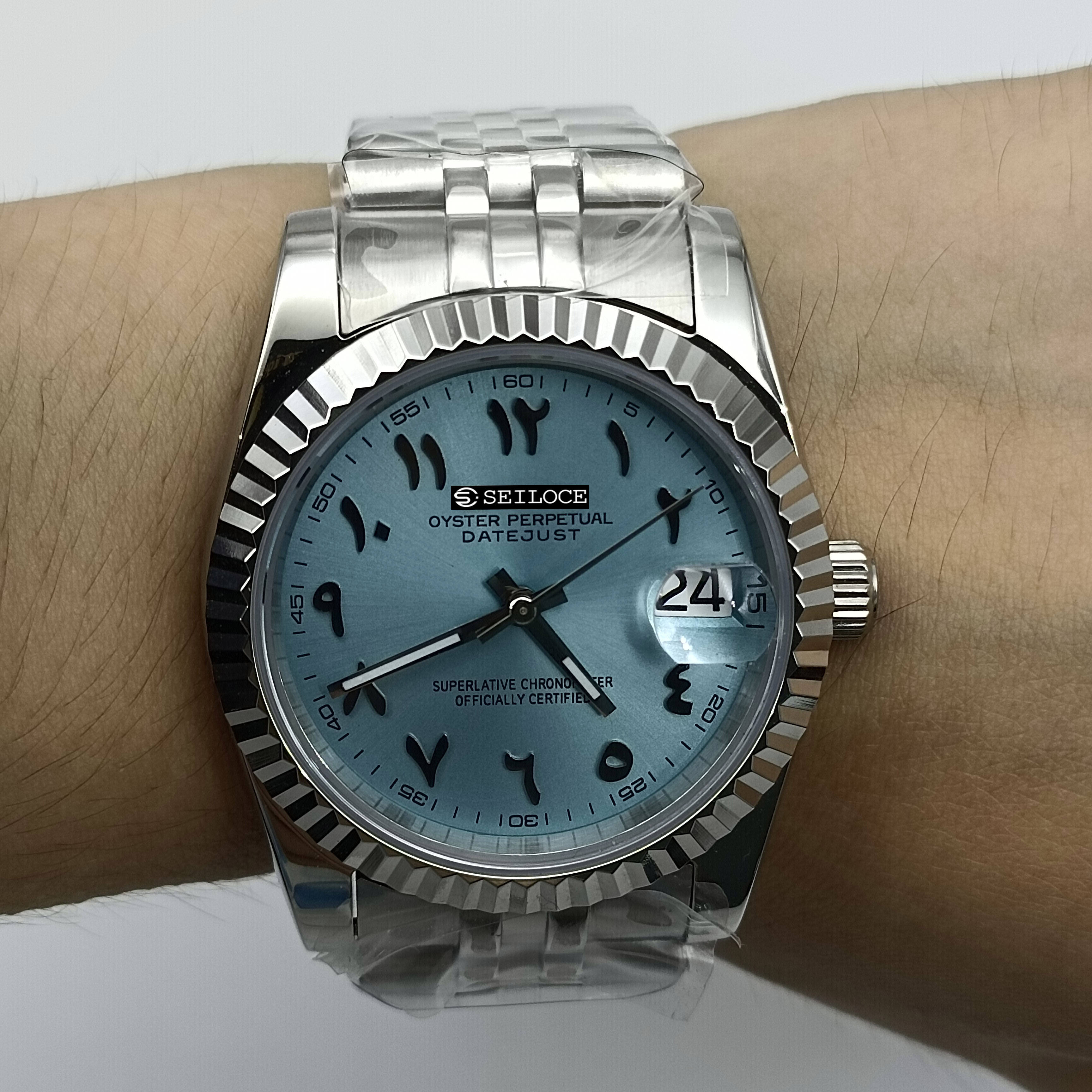 Silver Case+Blue Dial