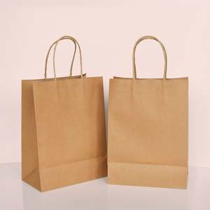 Wholesale Handle Kraft Paper <b>Bag</b> Custom Printing Food Takeaway Packaging Tote Craft Paper <b>Bag</b> Takout Kraft Paper Handle <b>Bags</b> - Product Image 2