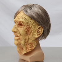 Masque réaliste de femme âgée avec perruque, en caoutchouc souple et latex, pour mascarade, masque amusant de femme âgée, masque intégral pour costume, masque de fête amusant