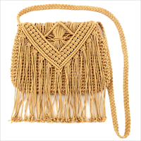Sacs à main en corde de coton Simple fait à la main pour femmes, sacs de plage en macramé crochet à glands vintage, pochettes et sacs à main pour dames