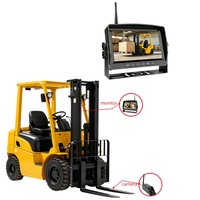 Système de caméra de recul pour chariot élévateur sans fil numérique AHD 7'' TFT avec enregistreur DVR portable, moniteur et base magnétique IR