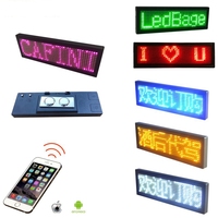 Etiqueta de Identificación Desplazable LED, Letrero con Mensaje en Movimiento, Tarjeta de Visita Recargable, Etiquetas con Programación por APP, Etiquetas con Nombre en Pantalla