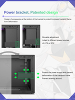 Gamer-X Haute qualité Spcc Metal Mid Tower MicroATX Computer Case Panneau latéral en verre trempé Vue sur la mer Chambre Clôture latérale en bois
