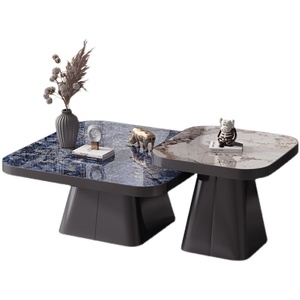 Juego de mesa circular de mármol para sala de estar, café moderno lateral, té, café redondo, mesas giratorias de Metal italiano, vidrio Nórdico - Product Image 1