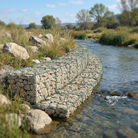 Vente en gros : Gabion tissé en maille pour barrière défensive et construction de murs de soutènement