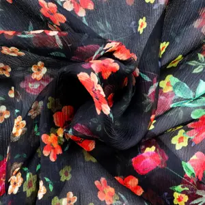 Soomali Dares Fabrics Wholesale Direct 5.5mm Crinkle Silk Georgette Fabrics Customization Digital Printing