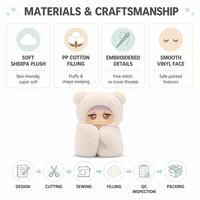 Miiloo's Snoozy Me Niedliche Plüsch-Blindbox-Puppe mit Vinyl-Gesicht, Plüschfigur, Zufälliger Stil, Sammlerstück, Weiches Spielzeug, Geschenkbox, Kleine Größe