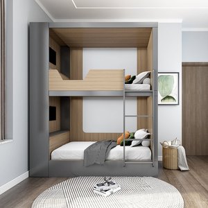 <span class=keywords><strong>Lit</strong></span> superposé multifonctionnel en Mdf pour hôtels familiaux et espaces Airbnb avec espace de couchage supplémentaire - Product Image 1
