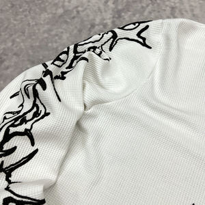 Camiseta OEM de alta calidad con estampado de peso pesado y cuadrado, camiseta personalizada con hombros caídos y gofres para hombre, camiseta de manga larga de gran tamaño - Product Image 2