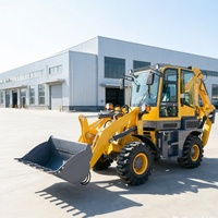 SYNBON Nuovo Escavatore Agricolo Mini con Motore Diesel CE, Caricatore 4X4 con Retroescavatore