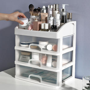Organizador de cosméticos transparente con tapa, caja de almacenamiento apilable para maquillaje, productos para el cuidado de la piel, organizadores de maquillaje para tocador - Product Image 5