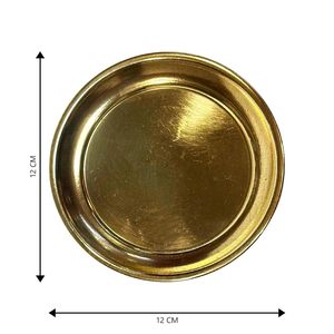 Juego de Thali Tradicional de Latón para Pooja Bhog con Plato, Tazón, Vaso y Cuchara, Juego Decorativo para Rituales de Templo y Festividades - Product Image 6