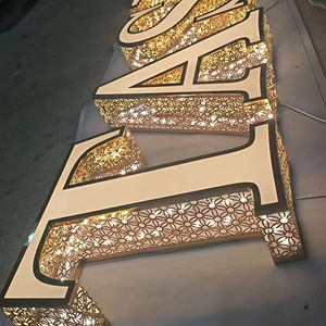 Letrero Luminoso Acrílico 3D Dorado Brillante, Personalizado con Logotipo de Empresa, para Exteriores, Publicidad - Product Image 1