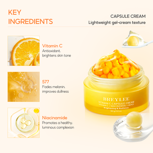 Crème hydratante raffermissante et éclaircissante à la vitamine C BREYLEE en capsules - Product Image 3