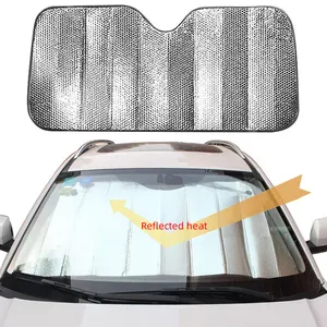 Araba ön güneşlik özel Logo kabul alüminyum Film hava kabarcıklı Film makinesi araç camı güneşlik 130*60cm/140*70cm
