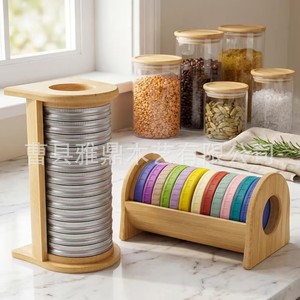 Support de rangement en bois pour couvercles de boîtes, pour couvercles à ouverture large et à ouverture standard, étagère en bois pour couvercles de boîtes à poser sur le comptoir de cuisine - Product Image 3