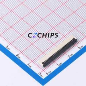 FPC-1.0FX-27PWCR-H20 FFC/FPC Connector SMD,P=1mm,Horizontal Mount Connector Flip Cover Type Bottom Contact 27P 1mm - Product Image 1