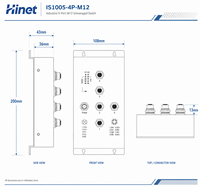 Switch de Red Industrial PoE de 5 Puertos y 100 Mbps M12, Switch Ethernet para Ferrocarriles EN50155 con 4 Puertos PoE+, 44-57 VCC para CCTV, Minería y Vehículos