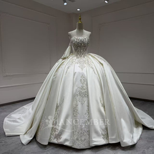 Xx73 Factory Stock Wholesale Ball Gown <b>Wedding</b> Dress Satin Luxury Bridal Gown Elegant <b>Wedding</b> Dresses Jancember - Product Image 6
