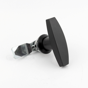 Serrure cylindrique à poignée en T en alliage de zinc pour armoire avec 2 clés, finition noire, sécurité de grade 1 ANSI, entraxe de 50 mm - Product Image 2