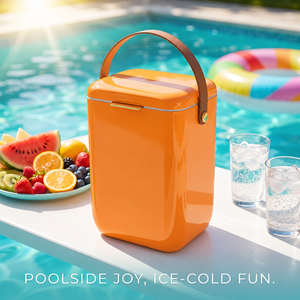 Glacière isotherme réutilisable orange 10L en plastique ABS pour bouteilles hautes, vin, champagne et spiritueux – Garde au frais - Product Image 1