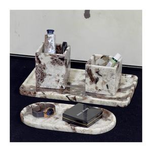 STONEKOCC Juego de Bandejas de Baño de Mármol Natural de Lujo Pandora Qianshan Muxue Organizador de Tocador - Product Image 2