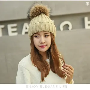 <span class=keywords><strong>Bonnet</strong></span> pour enfants <span class=keywords><strong>bonnet</strong></span> <span class=keywords><strong>tricot</strong></span>é en fourrure de raton laveur épaissie pour hommes et femmes - Product Image 5